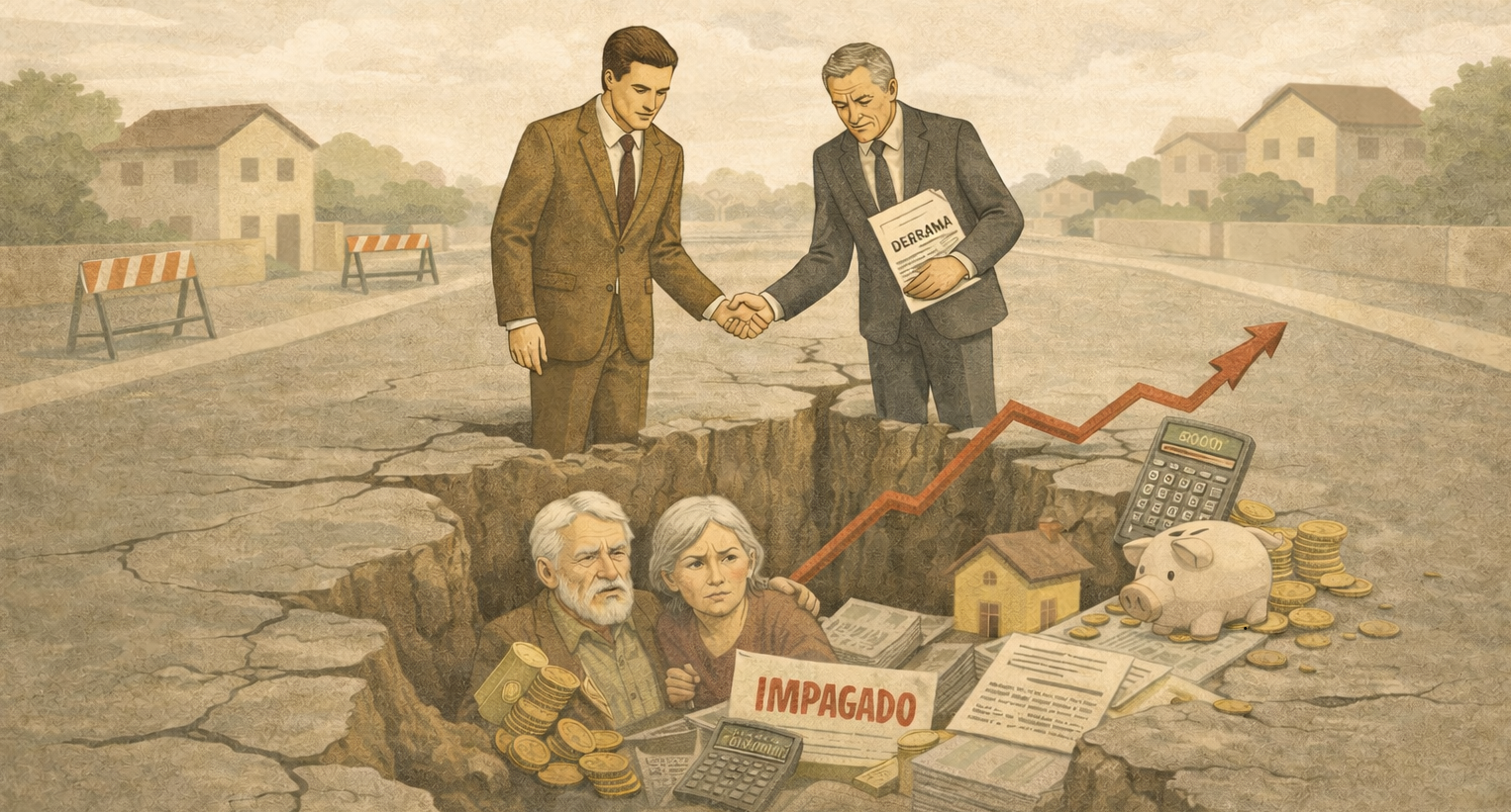 Ilustración sobre el escándalo de las bombas fantasma